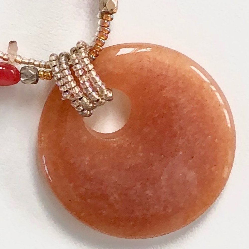 Lia Sophia aventurine quartz pendant necklace